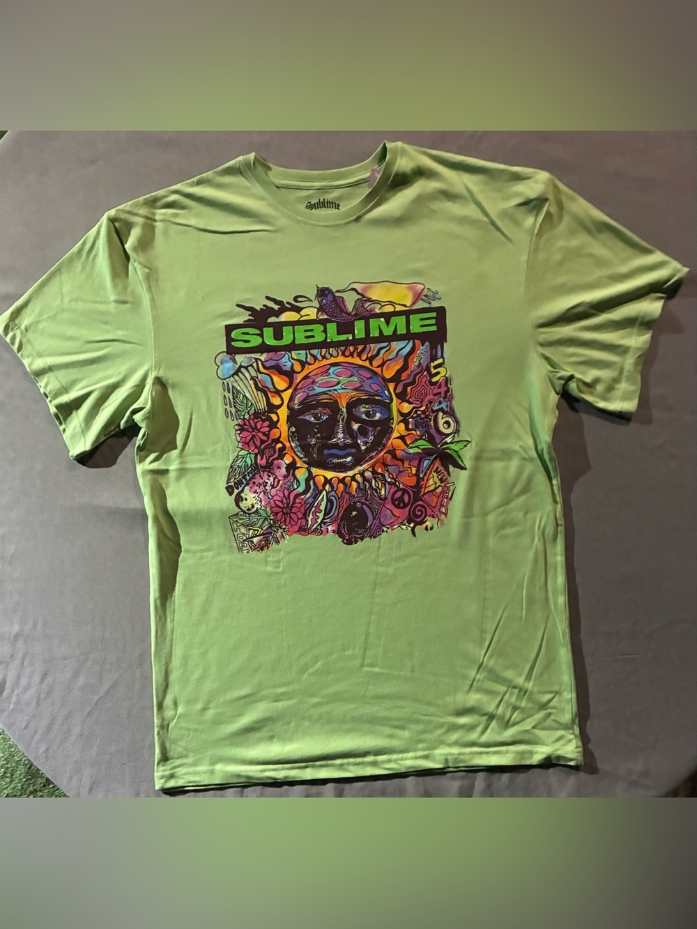 & Other Stories Sublime Graphic Tee in Lime Green with Multicolor Print